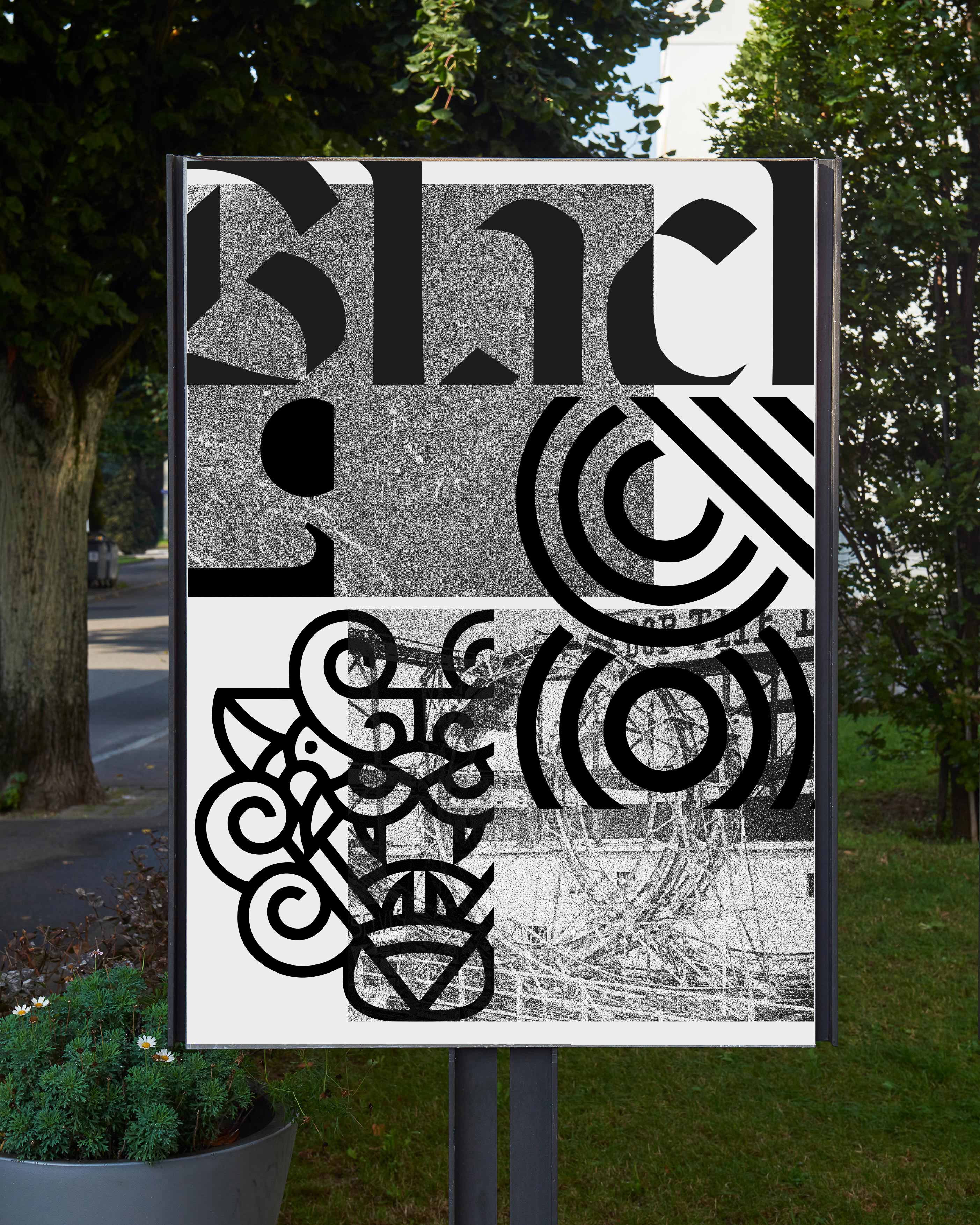 black and white poster