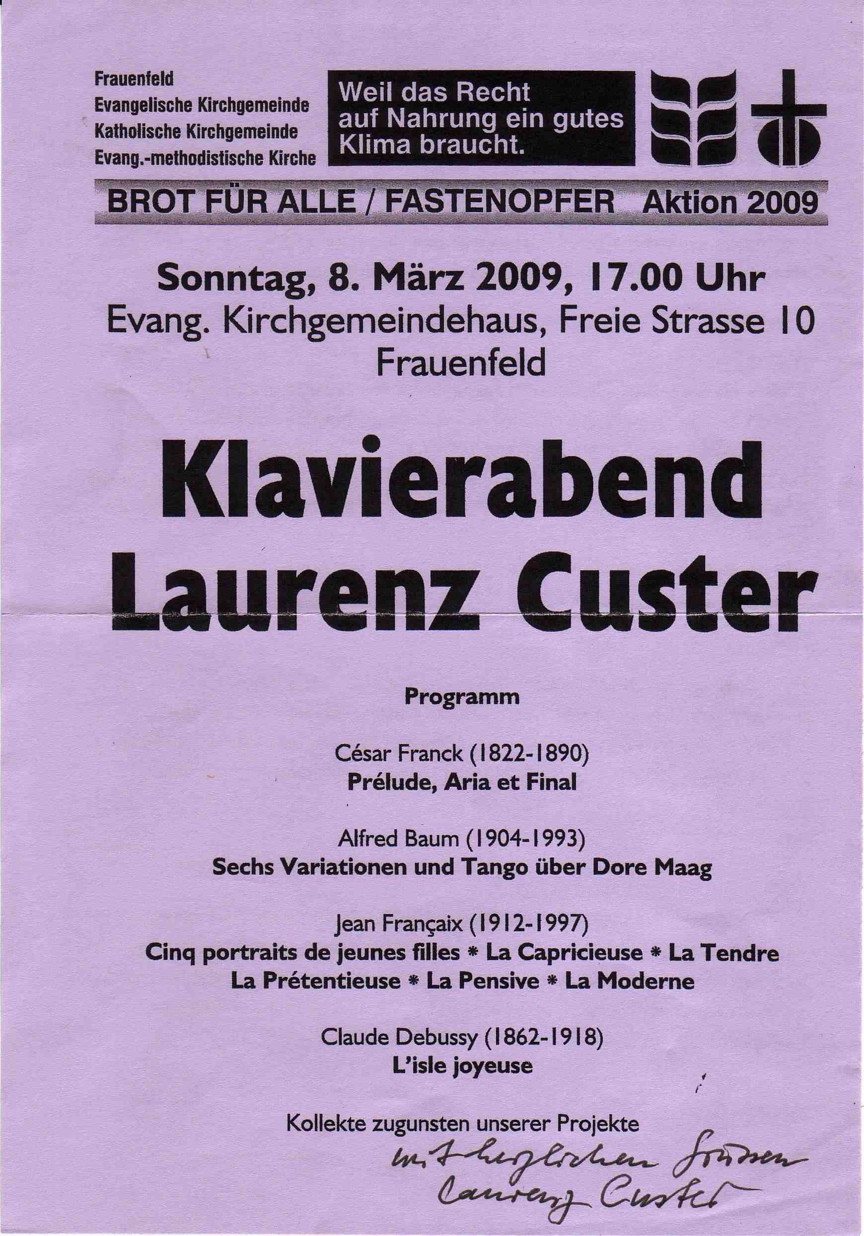Konzert 8.
                Mrz 2009