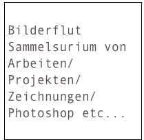 Bilderflut
Sammelsurium von Arbeiten/Projekten/Zeichnungen/Photoshop etc...